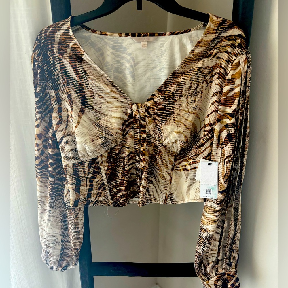 Guess long sleeve corset top